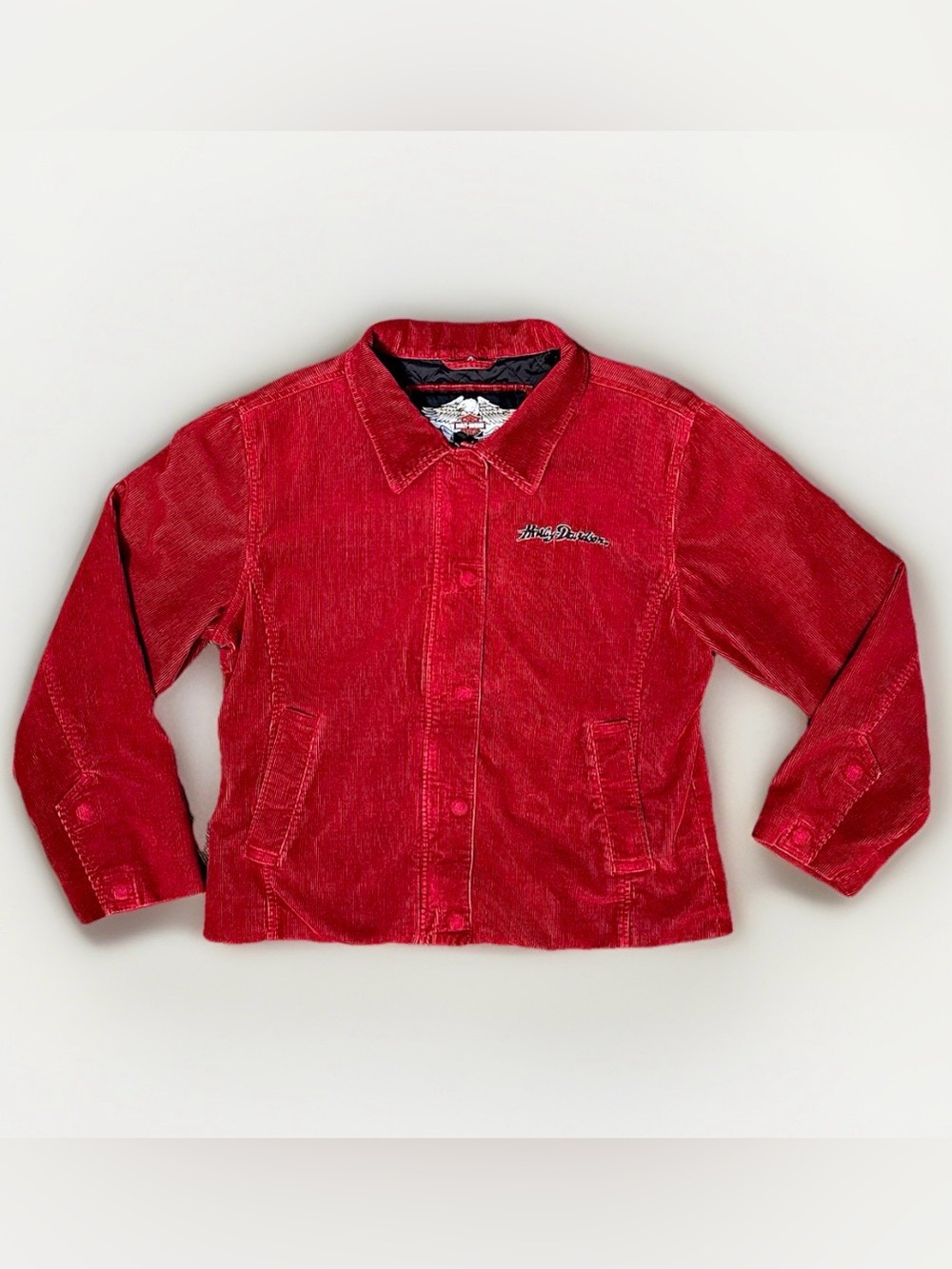Vintage Harley-Davidson Red Corduroy Button Down Jacket